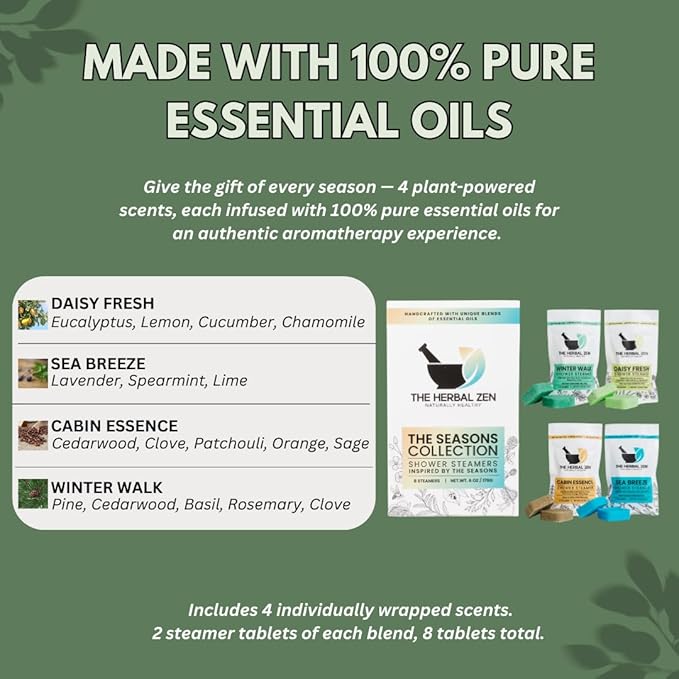 Shower Steamers Aromatherapy Variety Pack - Shower Bombs Made in The USA - Aromatherapy Bath Gifts for Women - Back to School Gift - Shower Tablets Mothers Day Gift (Seasonal Variety Pack)