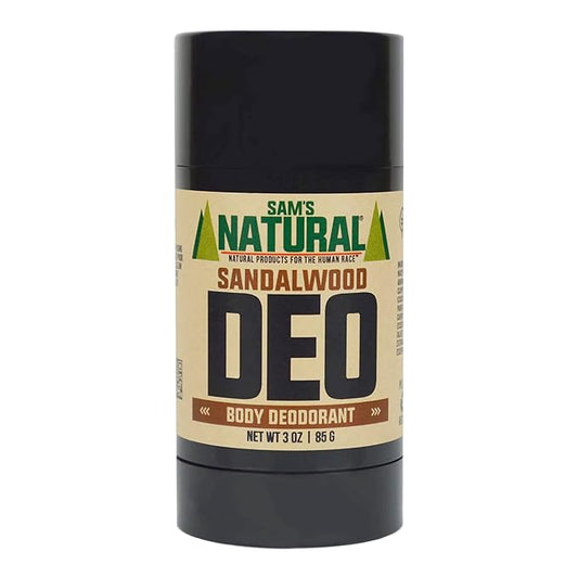 Sam’s Natural Deodorant - Sandalwood - Holiday Gifts - Stocking Stuffers - Aluminum Free DEO - No phthalates, parabens, sulfates, or dyes - For Men, Women, Unisex - Vegan, Cruelty Free - 3 oz
