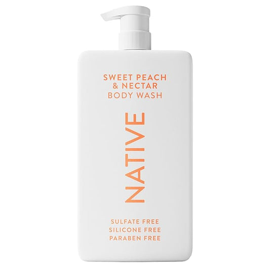 Native Sulfate Free Body Wash Contains Naturally Derived Ingredients | for Women & Men| Sweet Peach & Nectar, 36 oz