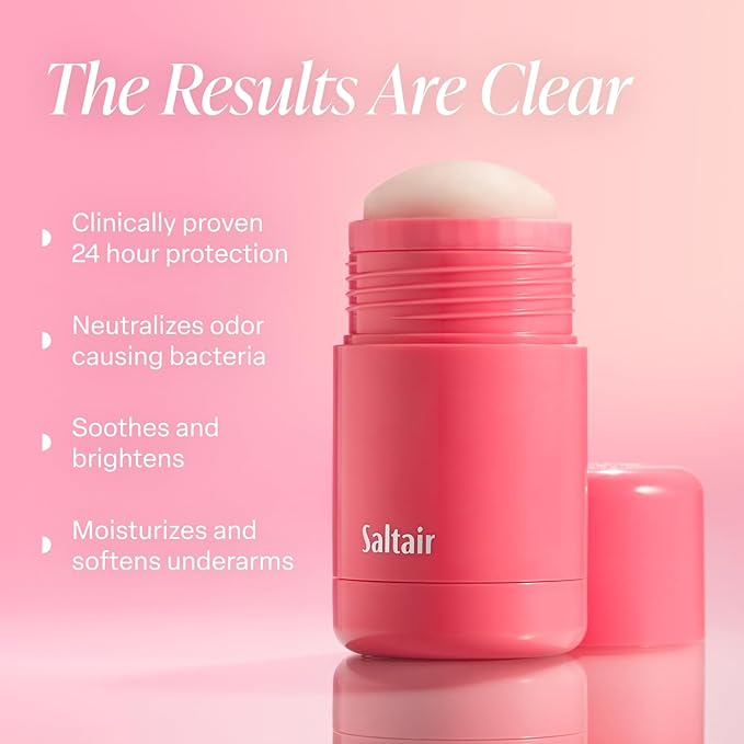Saltair Skincare Deodorant – Aluminum-Free Deodorant for Women and Men with Long Lasting Odor Protection, Zinc and BHA. Refillable Stick, Suitable for Sensitive Skin – 2 Pack Pink Beach Scent