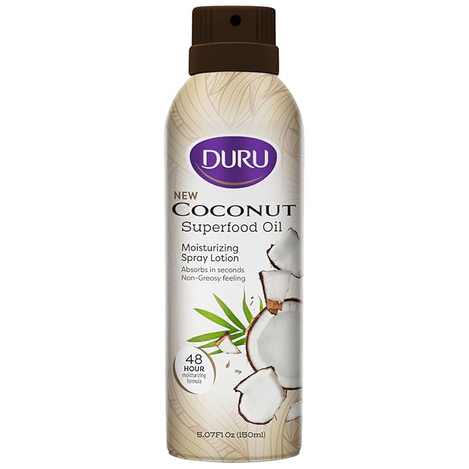 Duru Coconut Moisturizing Spray Lotion - Spray Moisturizer Coconut Oil Lotion 48 Hour Moisture Body Lotion