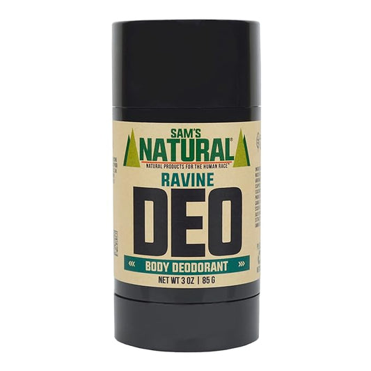 Sam’s Natural Deodorant - Ravine - Holiday Gifts - Stocking Stuffers - Aluminum Free DEO - No phthalates, parabens, sulfates, or dyes - For Men, Women, Unisex - Vegan, Cruelty Free - 3 oz