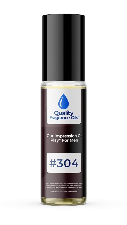 Quality Fragrance Oils' Play for Men Impression #304 | Long-Lasting Perfume Oil, Alcohol-Free, Strong Scent, 10ml Roll-On | Affordable Alternative to Designer Fragrances