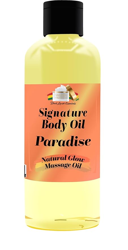 Paradise Signature Body Oil, Natural Glow Massage Oil for Soft Rejuvenated Skin, Vitamin E, Natural Oil for Dry Skin Moisturization (Paradise, 8 oz)