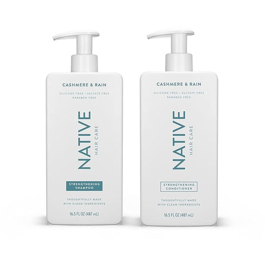 Native Cashmere & Rain Shampoo and Conditioner Contain Naturally Derived Ingredients | All Hair Types, Color & Treated, Fine to Dry Damaged, Sulfate & Dye Free - 2-Pack