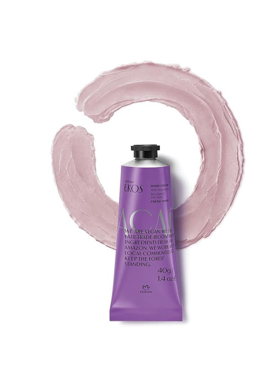 Natura - Açaí Hand Cream - Anti-Dullness Hand Balm - Vegan Moisturizing for Dry Hands with Murumuru Butter – Antioxidant Hydration, Fast-Absorbing Cream for Soft, Smooth Skin - 1.41oz (40g)