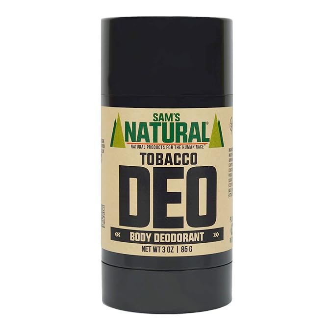 Sam’s Natural Deodorant - Tobacco - Holiday Gifts - Stocking Stuffers - Aluminum Free DEO - No phthalates, parabens, sulfates, or dyes - For Men, Women, Unisex - Vegan, Cruelty Free - 3 oz