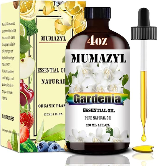Gardenia Essential Oil, Gardenia Oil 4 Fl Oz 120ML for Diffuser Humidifier Yoga Cleaning DIY Candle Soap Making Essential Oils