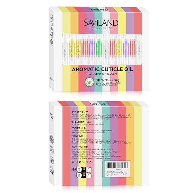 SAVILAND Natural Cuticle Oil Pen: 12PCS Revitalizing Cuticle Oil for Nails with Vitamin E For Repair Cuticles Overnight Cuticle Softener Nail Strengthener Protector for Damaged Skin Thin Nail