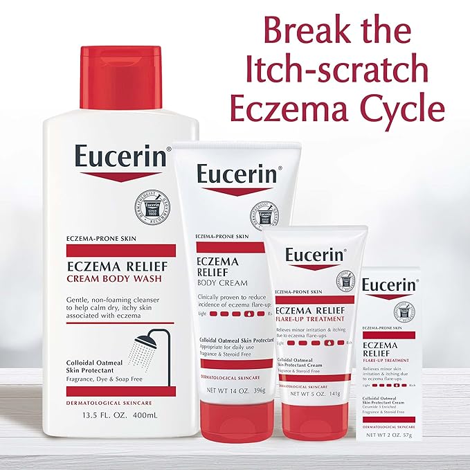 Eucerin Eczema Relief Body Cream, Eczema Cream with Colloidal Oatmeal, Ceramide-3 and Licorice Root Extract, 14 Oz Tube