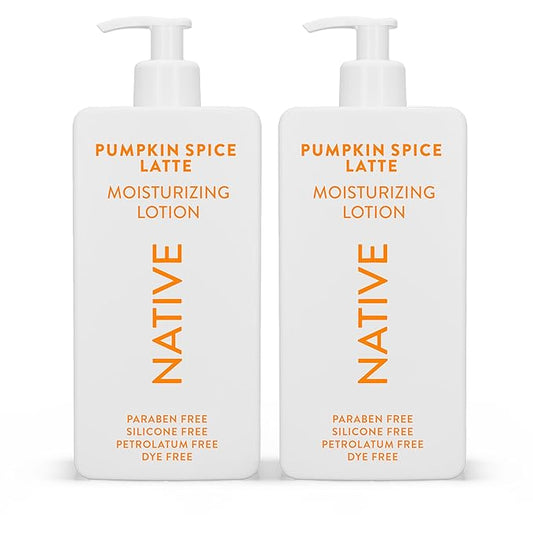 Native Body Lotion with Naturally Derived Ingredients - Pumpkin Spice Latte - Silicone, Paraben, & Dye Free Leaving Skin Soft and Hydrating | Fall Seasonal Scent Bundle, 16.5 oz - 2 Pk