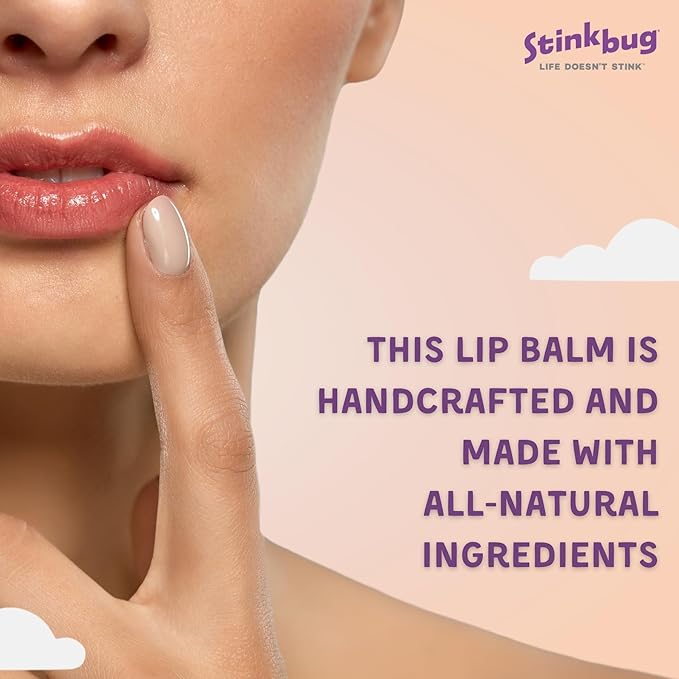 Stinkbug Naturals Organic Aluminum Free Deodorant Stick with Lip Balm, Jojoba Oil, Coconut Oil and Cocoa Butter (Includes 1 Natural Unscented Deodorant 2.1oz & 3 Lip balms 0.15oz)