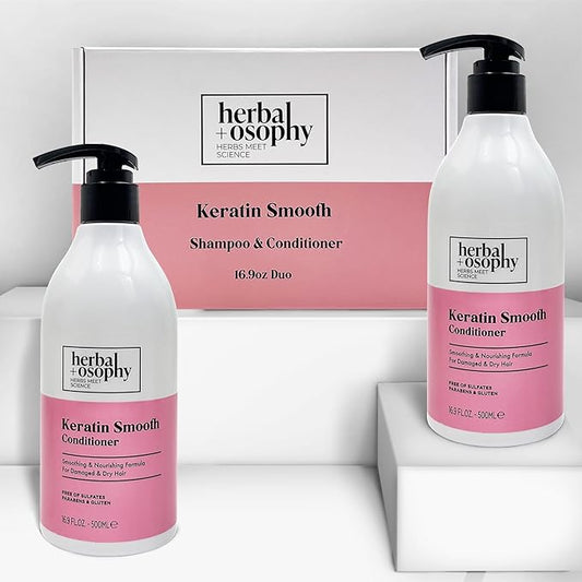 Keratin Strength Shampoo & Conditioner Set, Gluten-free, Sulfate-free, Paraben-free