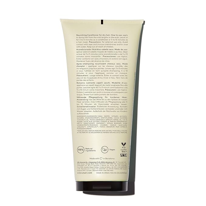 COCUNAT - Rich Conditioner - Dry, Damaged or Dyed Hair - Natural Nutrients - Split Ends - Frizz Free - Silicone Free - Moisturising - Curly Method Suitable - Instant Detangling - 200 ml