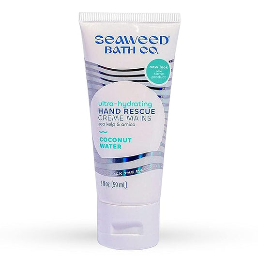 Seaweed Bath Co. Ultra-Hydrating Hand Rescue Hand Cream, Coconut Water Scent, 2 Ounce, Sustainably Harvested Seaweed, Sea Kelp, Arnica