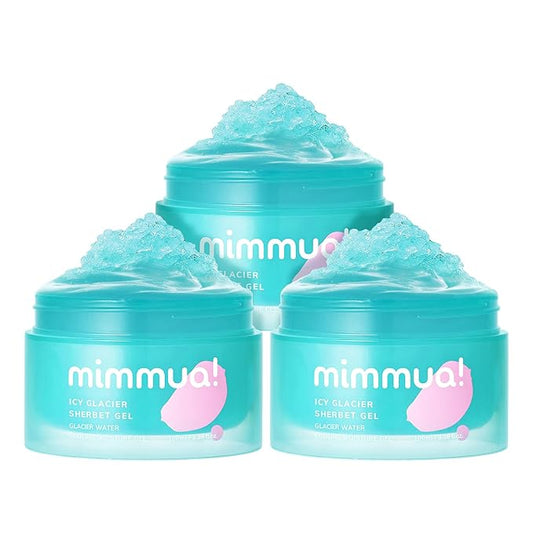 Ice Sorbet Soothing Cooling Face Moisturizer | Pore Minimizer for Face Before Makeup | After Sun Care for Sunburn, Heat Rash & Calming Gel Cream After Shower | Korean Skincare | Pack of 3