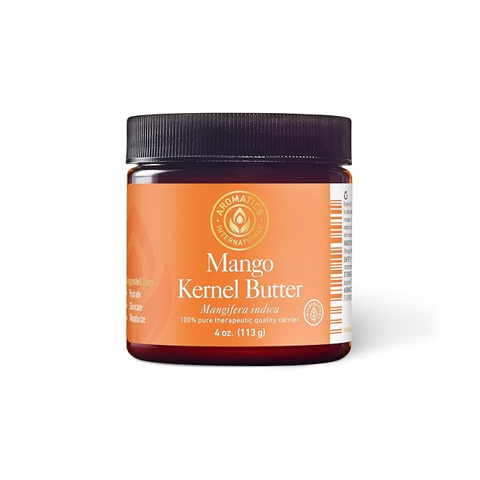Aromatics International Mango Kernel Butter 4oz | Natural Plant-Based Body Butter for Skincare, Hair Care, DIY Lotions & Balms | Raw Unrefined Moisturizing Butter for Beauty & Aromatherapy Use