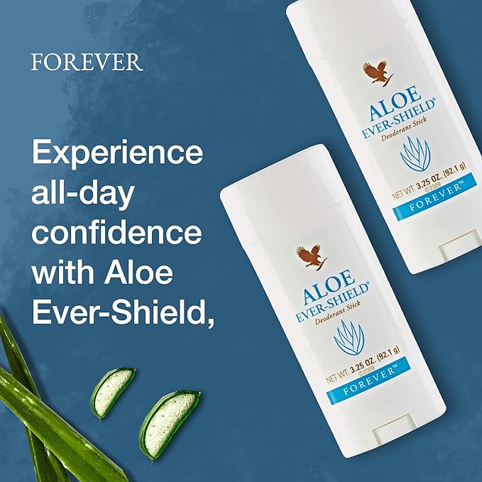 Forever Living - Aloe Ever-Shield - Aluminum-Free Deodorant with Soothing Aloe for Sensitive Skin - 3.25 oz Stick (Pack of 2)
