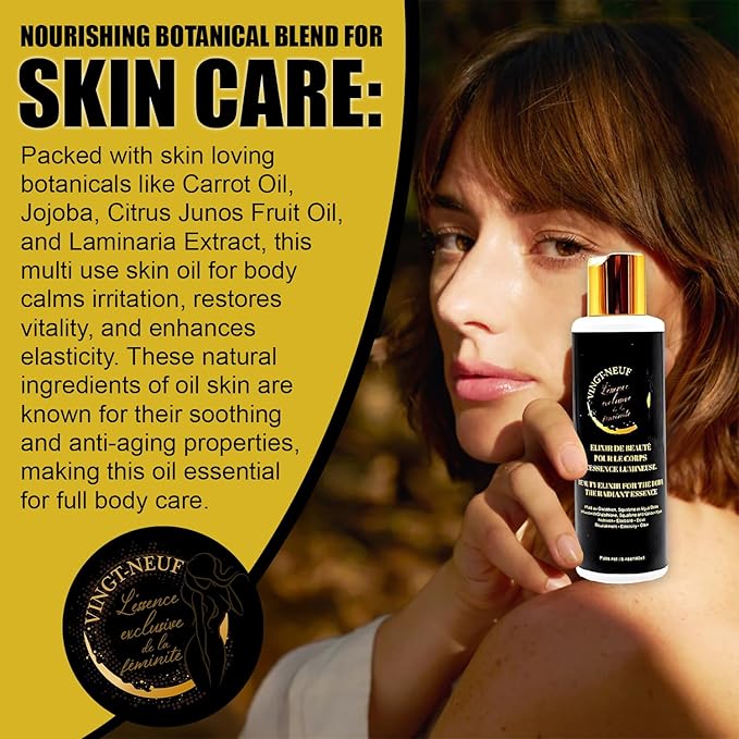 (29 Beauty Elixir – Glutathione Face & Body Oil | Brightening Skin Oil Deep Hydration & Even Tone | With Squalane, Jojoba, Argan & Carrot Oil | Vegan, Lightweight, Non-Greasy (160ml)