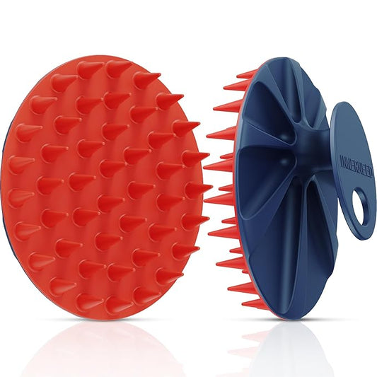 INNERNEED Magnetic Silicone Scalp Scrubber for Hair Washing – Soft Thick Bristles, Palm-Sized Shampoo Brush for Wet or Dry Scalp Massage, Improves Circulation & Scalp Health