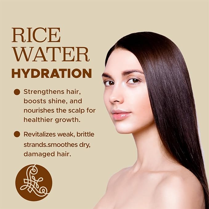 Luseta Rice Water Shampoo and conditioner Set Strengthening & Nourishing Revitalizes Shine for All Hair Types Hydrating & Frizz Control for Women and Men 33.8oz*2