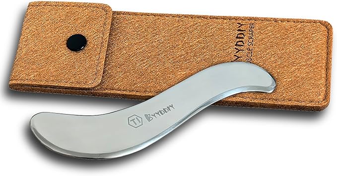 BYYDDIY 6.3 inch Hypoallergenic Titanium Gua Sha Muscle Scraper Tool,Muscle Scraping Tool (S-TI)