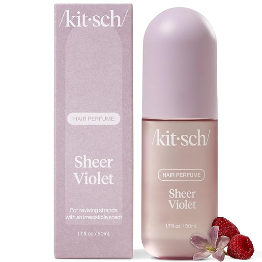 Kitsch Hair Perfume for Women - Sheer Violet | Clean, Deodorizing & Patented Odor-Eliminating Technology Hair Spray & Body Mist - Freshen Hair, Body & Pillows - Raspberry, Soft Musk Scent - 50mL