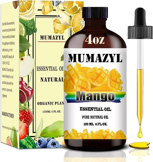 Mango Essential Oil, Mango Oil 4 Fl Oz 120ML for Diffuser Humidifier Yoga Cleaning DIY Candle Soap Making Essential Oils
