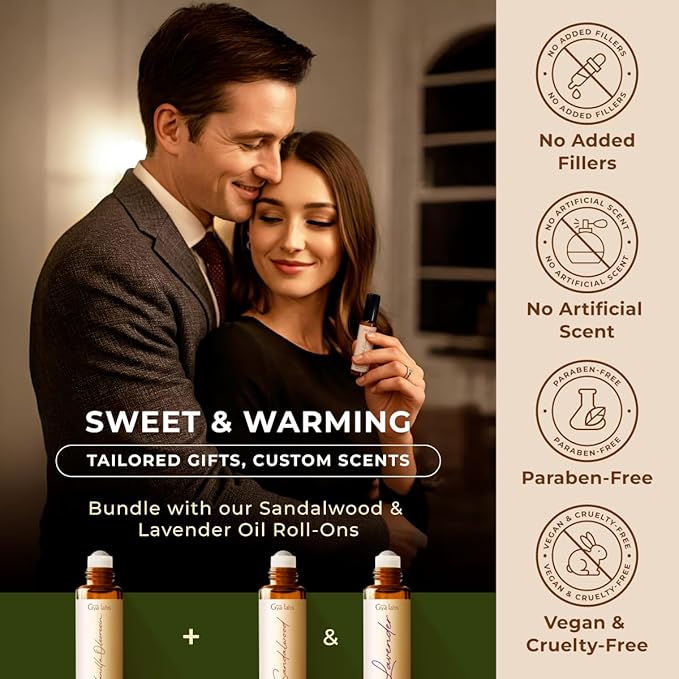 Gya Labs Vanilla Essential Oil Roll on for Skin - Self Care Roller Aromatherapy, Alcohol Free, Travel Size - 0.34 Fl Oz - 100% Pure Natural Vanilla Perfume Oil for Women