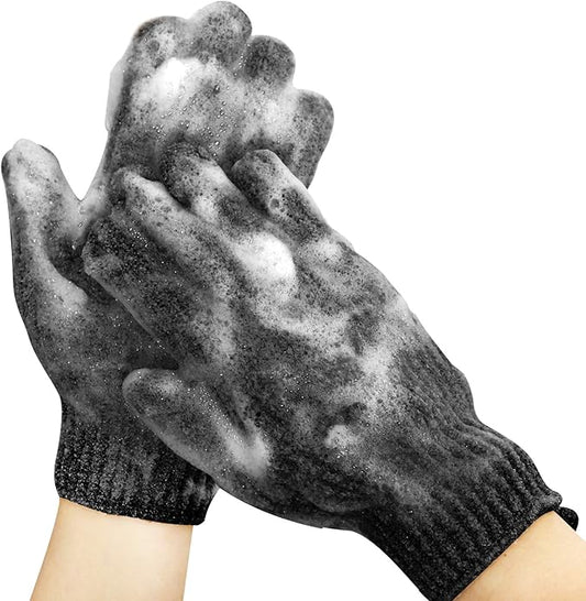 MIG4U Shower Exfoliating Scrub Gloves, Bathing Gloves Body Wash Dead Skin Removal Deep Cleansing Sponge Loofah for Women Men