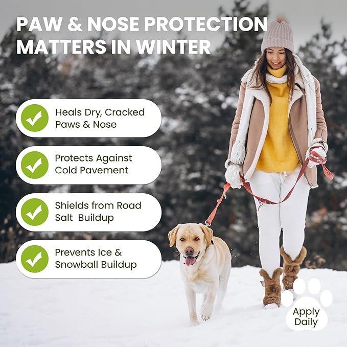 (7.1 oz / 200 g) Lick-Safe Dog Paw & Nose Balm with Coconut Oil | All-Natural Paw Cream & Wax for Dry, Cracked Pads & Snouts| Paw Moisturizer & Soother, Nose Butter for Bulldogs| Horse Hoof Care