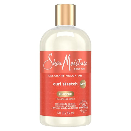 SheaMoisture Curl Stretch Shampoo Kalahari Melon Oil Infused with Hyaluronic Serum, Cleanses and Hydrates for Strong and Soft Curls, for Type 4 Hair 13 Fl Oz
