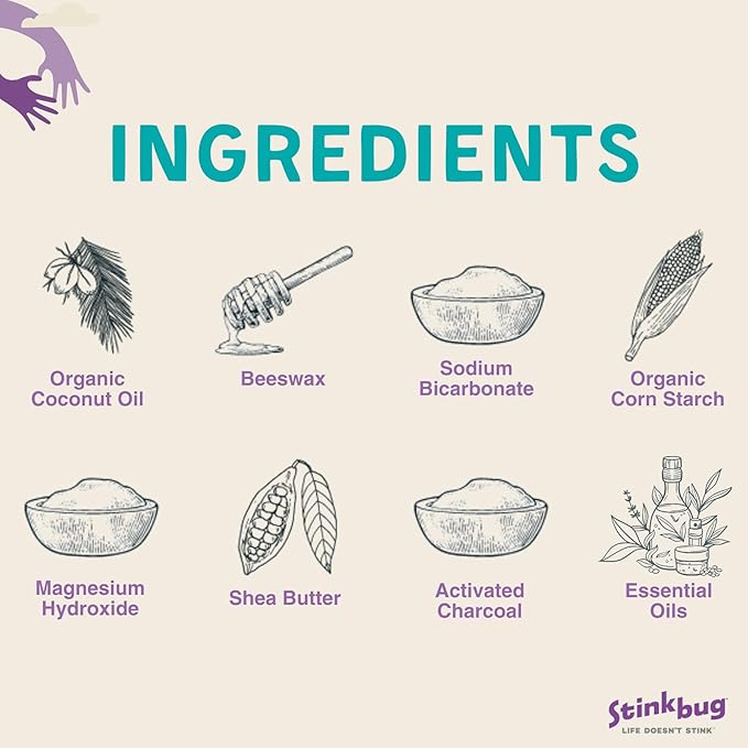 Stinkbug Naturals Organic Aluminum Free Deodorant Stick with Siberian Fir, Coconut Oil and Essential Oils, Paraben Free, Sensitive Skin Deodorant, 2.1 Ounces Pack of 1