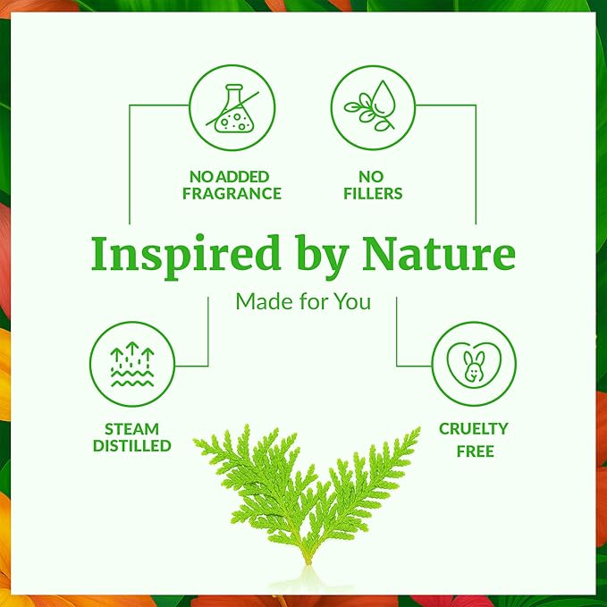 SVA Thuja Essential Oil – 1 Fl Oz – 100% Natural Thuja Oil - for Diffuser, Hair Care, Face, Skin Care, Aromatherapy, Scalp and Body Massage, Soap and Candle Making - with Dropper