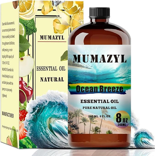 Ocean Breeze Essential Oil, Ocean Breeze Oil 8 Fl Oz 240ML for Diffuser Humidifier Yoga Cleaning DIY Candle Soap Making Fragrance Oils