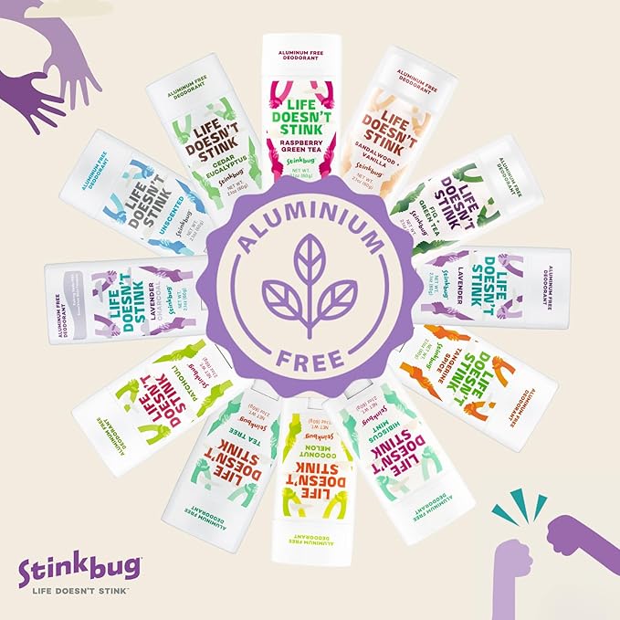 Stinkbug Naturals Organic Aluminum Free Deodorant Stick with Sweet Peppermint, Coconut Oil and Essential Oils, Paraben Free, Sensitive Skin Deodorant, 2.1 Ounces Pack of 1