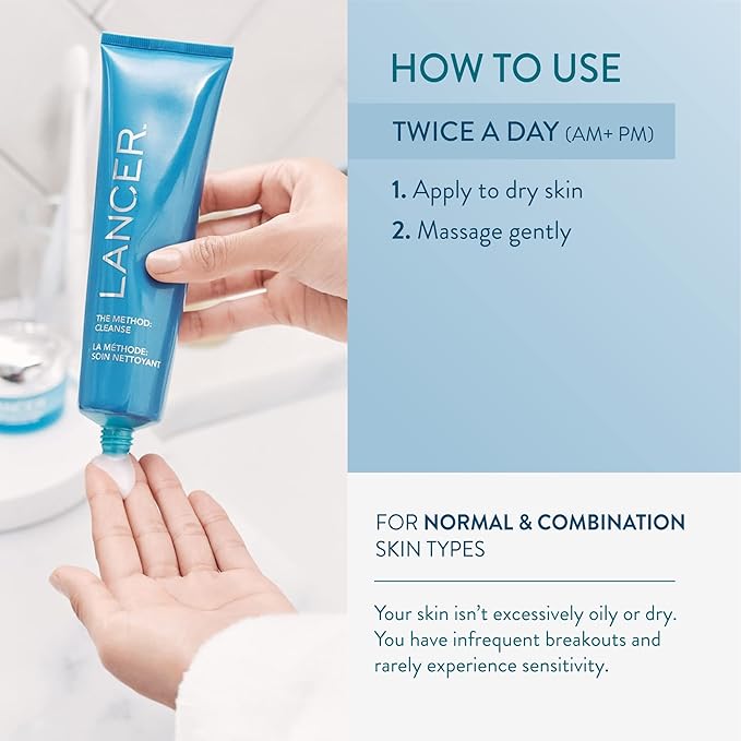 Lancer Skincare The Method: Cleanse Face Cleanser, Daily Face Wash with Salicylic Acid, Bonus Size, (Skin Type), 8 Fluid Ounces