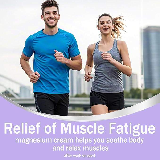 Magnesium Body Lotion - Magnesium Cream [NATURAL & ORGANIC] Lavender Magnesium Lotion for Sleep,Muscle Pain, Leg Cramps, Topical Magnesium Balm with Shea Butter, Coconut Oil, Vitamin E, Safe for Kids