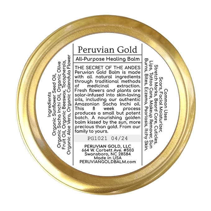 Llama Mama Peruvian Gold | Organic All Purpose Healing Balm | Scars, Eczema, Facial Moisturizer Cream, Dry Skin, Hair, Sun Burns | (1 Fl Oz) | BONUS Lip Balm | All Organic Fair Trade Ingredients