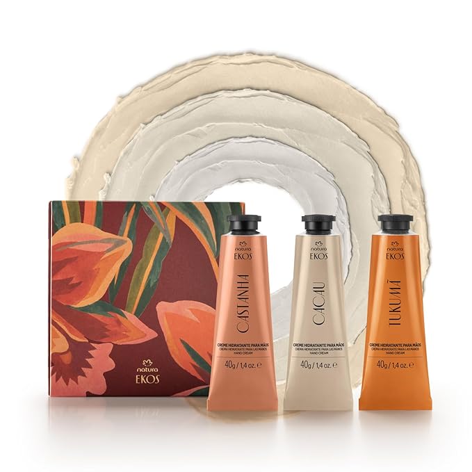 Natura - Brazilian Beauty Hand Cream Trio Holiday Gift Set – Travel Size, Brazil Nut, Tukumã & Cacau | 100% Vegan, Deep Nourishing Hand Creams Gift Box 1.4 oz (40g)