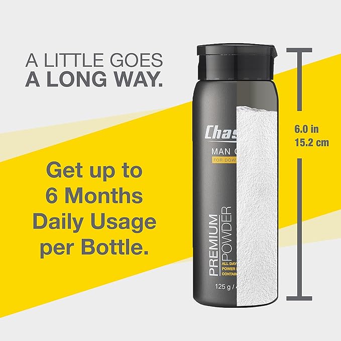 Chassis Premium Body Powder for Men, Whole Body Deodorant, Odor-Absorbent, Talc-Free Anti-Chafing Powder for Groin & Sensitive Skin, Friction Defense & Odor Control, Original Fresh Scent