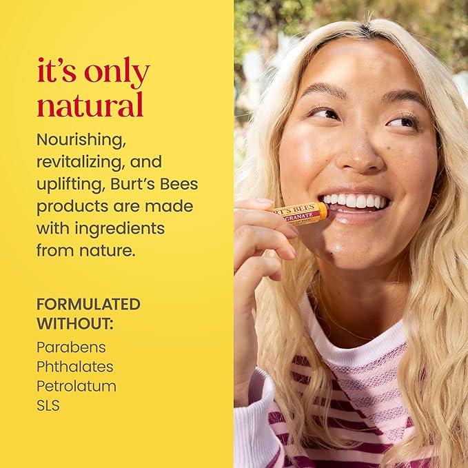 Burt's Bees Christmas Gifts - Tips and Toes Kit, 6 Travel Size Products for Stocking Stuffers - Pomegranate Moisturizing Lip Balm, 2 Hand Creams, Foot Cream, Cuticle Cream, and Hand Salve