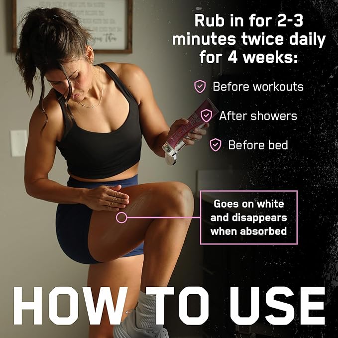 SteelFit Maximum Toning Cellulite Cream, Buns of Steel - Skin Firming & Tightening Body Lotion with Caffeine for Stretch Marks - Anti-Cellulite Remover Treatment for Booty, Thighs, Legs & Glutes