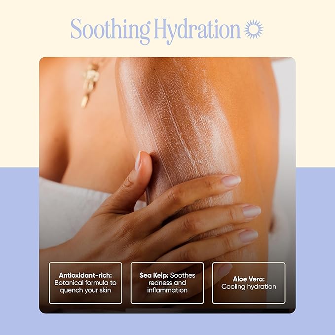 After Sun Gel - Aloe Vera and Sea Kelp Formula for Sunburn Relief and Hydration - Tan Extender - 150 m