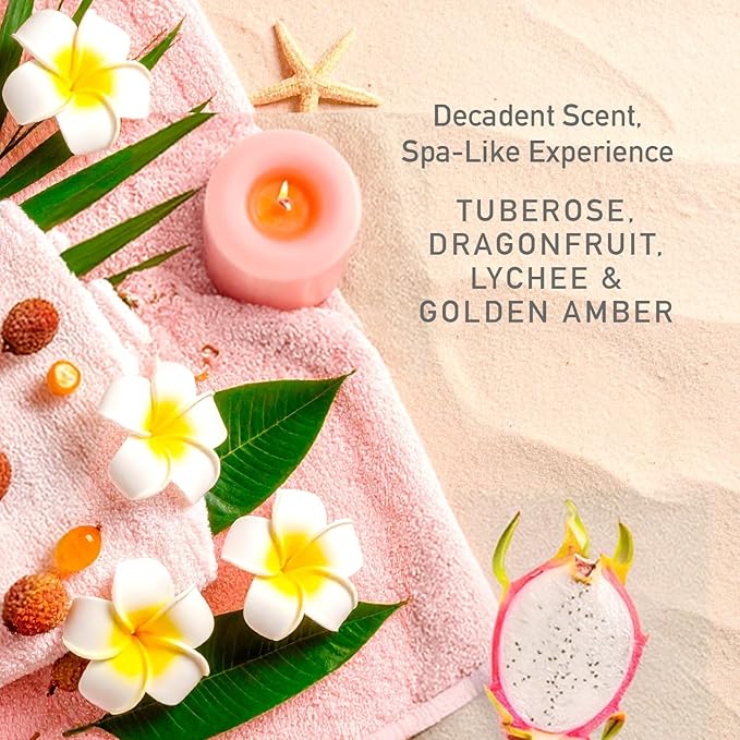 NATURE WELL Bouncy Plumping Body Oil & Body Cream Bundle, Fast-Absorbing, Designed to Support Skin Elasticity, Smoothness, & Bounce, Scented with Tuberose, Dragonfruit, Lychee & Golden Amber