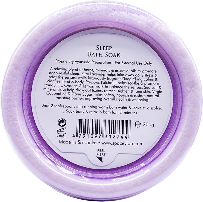 Spa Ceylon Sleep Bath Soak | Sleep Blend with Lavender, Patchouli & Ylang Ylang | Naturals Therapy for Relaxation & Wellness | 200g