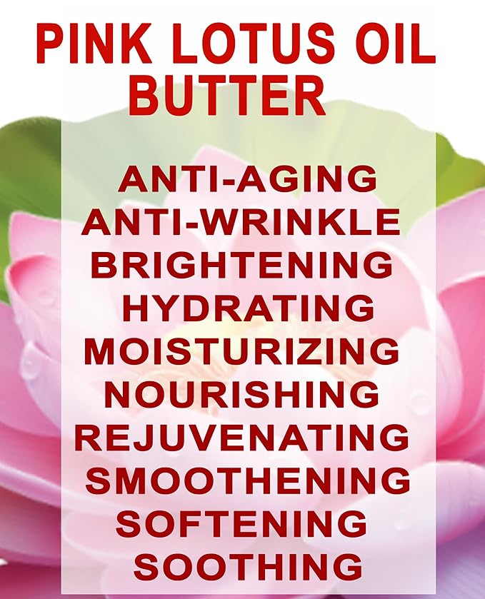 Botanical Beauty PINK LOTUS OIL BUTTER 100% Natural. Pink Lotus Essential Oil in Shea Nut Butter for FACE, SKIN, BODY, HAIR, NAILS. Beauty Skin Moisturizer Oil Butter (16 Fl Oz)