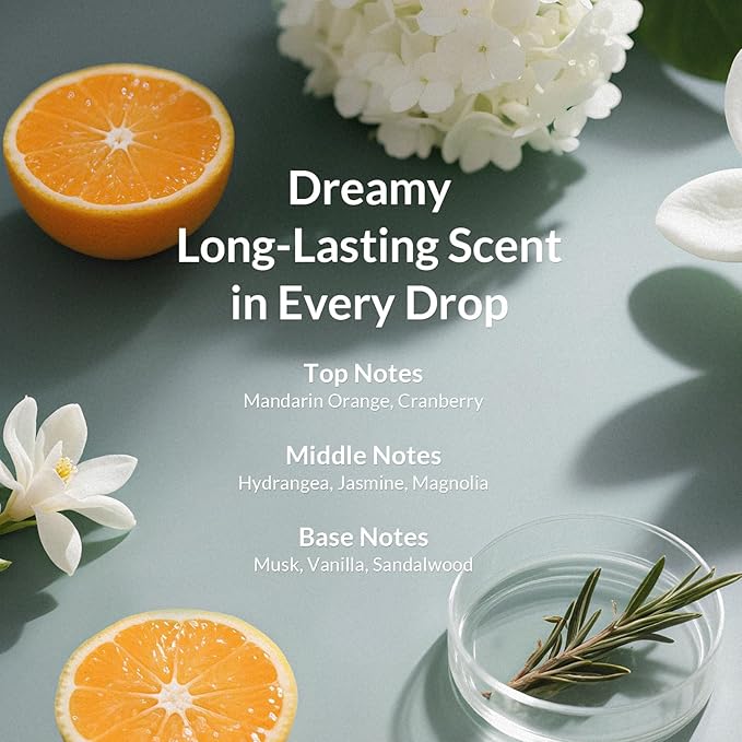 Kustie Floral Bubble Body Wash with Real Hydrangea – Perfumed Shower Gel with 8 Flower Extracts, Panthenol & VivaScentz – Hydrating, Gentle for Sensitive Skin, 16.9 Fl Oz