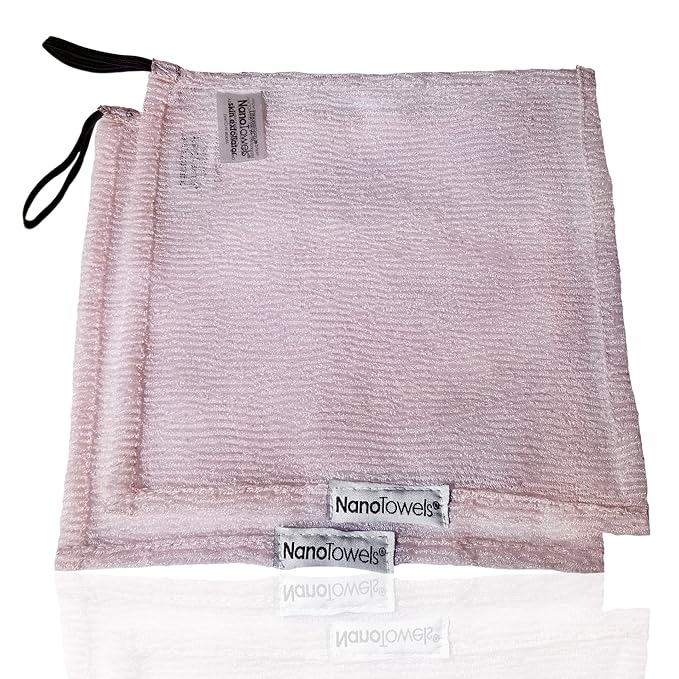 Nano Towels Skin Exfoliating Cleanser | Personal Microdermabrasion Face Wash, Pore Toner & Body Scrub Cloth | Chemical Free Dead Skin and Blackhead Remover. Korean Skin Care Secret | 6 Exfoliators